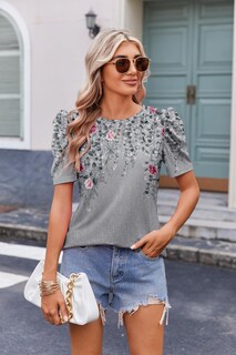 Foto 3 | Foto 3 | Blusa Zeagoo De Manga Abullonada Con Estampado Floral Bohemio Para Mujer De Verano - Venta Internacional.