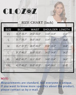 Foto 5 | Foto 5 | Camisa De Manga Larga Clozoz Para Mujer Camiseta Básica Ajustada Con Cuello En V - Venta Internacional.