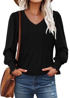 Foto 3 | Foto 3 | Top Tipo Túnica Roselinlin Para Mujer Manga Larga Cuello En V Estampado Floral - Venta Internacional.