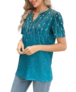 Foto 2 | Foto 2 | Top Xmtopye Con Estampado Floral Con Cuello En V Estilo Bohemio Verano 2025 - Venta Internacional.