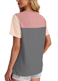 Foto 4 | Foto 4 | Tops Wiholl Summer Para Mujer Túnica De Manga Corta A La Moda - Venta Internacional.