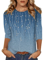 Camiseta Zeagoo Para Mujer Talla Grande Manga 3/4 Verano - Venta Internacional.