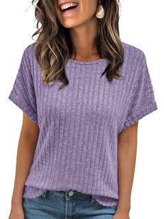 Foto 1 | Foto 1 | Camisa Automet Suéter De Verano Manga Corta Túnica Color Morado L Mujer - Venta Internacional.