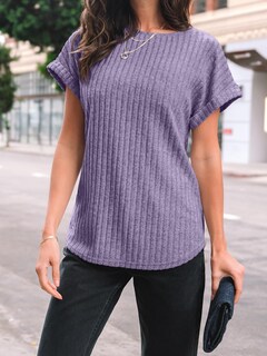 Foto 5 | Foto 5 | Camisa Automet Suéter De Verano Manga Corta Túnica Color Morado L Mujer - Venta Internacional.