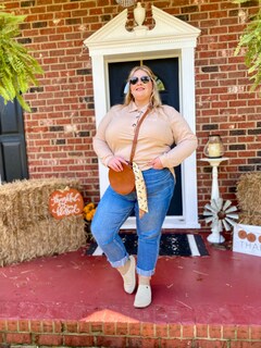 Foto 4 | Foto 4 | Top Ritera De Punto Gofrado Con Cuello En V Y Botones Henley Talla Grande - Venta Internacional.