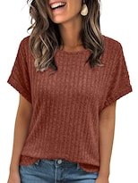 Camiseta Tipo Túnica Automet Para Mujer Manga Corta Marrón Verano Talla M - Venta Internacional.