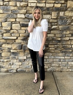 Foto 4 | Foto 4 | Top Zeagoo Para Mujer Cuello Redondo Manga Corta Verano Blanco 2025 - Venta Internacional.