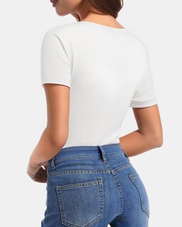 Foto 3 | Foto 3 | Tops Clozoz De Manga Corta Y Manga Larga Con Cuello En V Para Mujer - Venta Internacional.