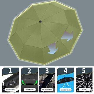 Foto 7 | Foto 7 | Paraguas De Viaje Mrtlloa A Prueba De Viento Ventilado Impermeable 49 Pulgadas - Venta Internacional.