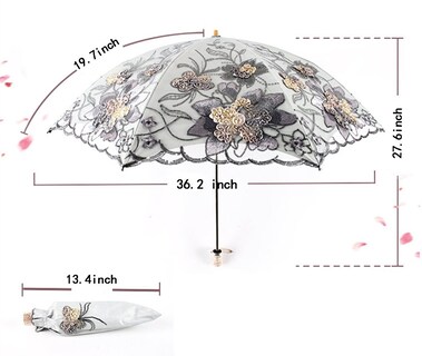 Foto 7 | Foto 7 | Sombrilla Honeystore Honeystore Con Encaje Para El Sol Y Los Rayos Uv 1812 Rosa - Venta Internacional.