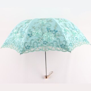 Foto 2 | Foto 2 | Sombrilla Umbrella Honeystore Diseño Vintage Con Encaje Uv Color Azul - Venta Internacional.