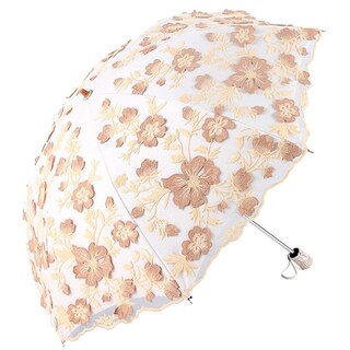 Foto 1 | Foto 1 | Sombrilla Umbrella Honeystore Vintage Con Encaje Uv Color Amarillo - Venta Internacional.