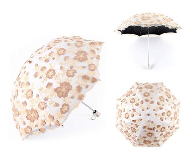 Foto 2 | Foto 2 | Sombrilla Umbrella Honeystore Vintage Con Encaje Uv Color Amarillo - Venta Internacional.