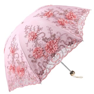 Foto 1 | Foto 1 | Sombrilla Umbrella Honeystore Con Encaje Uv Diseño Vintage Color Rosa - Venta Internacional.