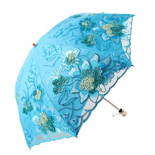Foto 1 | Foto 1 | Sombrilla Umbrella Honeystore Con Encaje Para Bodas Y Rayos Uv 1812 Color Azul - Venta Internacional.