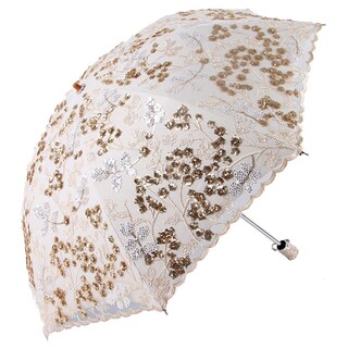 Foto 1 | Foto 1 | Sombrilla Umbrella Honeystore Vintage Con Encaje Uv Color Amarillo - Venta Internacional.