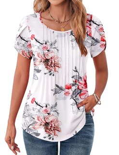 Foto 1 | Foto 1 | Camiseta Zeagoo Blusa Floral De Manga Corta Con Cuello Redondo Para Mujer - Venta Internacional.