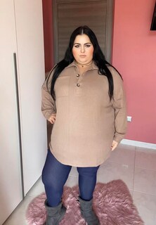 Foto 5 | Foto 5 | Top Ritera Henley De Punto Gofrado Con Cuello En V Talla Grande Marrón Xl - Venta Internacional.