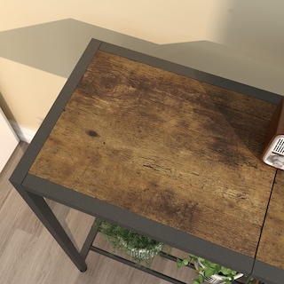 Foto 7 | Foto 7 | Mesa Consola Laatooree Industrial De 41 7 Cm Con Estante Color Marrón Rústico - Venta Internacional.