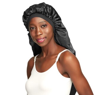 Foto 1 | Foto 1 | Gorro De Dormir Awefeel Con Trenzas Largas Satén Color Negro Gigante - Venta Internacional.