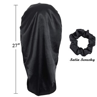 Foto 3 | Foto 3 | Gorro De Dormir Awefeel Con Trenzas Largas Satén Color Negro Gigante - Venta Internacional.