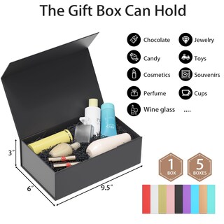 Foto 2 | Foto 2 | Caja De Regalo Ryddoy Negra De 24 X 15 X 7 5 Cm Con Cierre Magnético - Venta Internacional.
