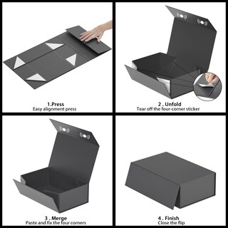 Foto 4 | Foto 4 | Caja De Regalo Ryddoy Negra De 24 X 15 X 7 5 Cm Con Cierre Magnético - Venta Internacional.