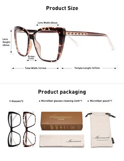 Foto 6 | Foto 6 | Gafas De Lectura Amomoma Trendy Tr90 Oversized Blue Light - Venta Internacional.
