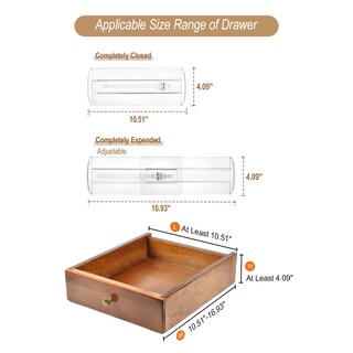 Foto 3 | Foto 3 | Separadores De Cajones Cokihom De 4 Cm De Alto 10 A 17 Cm Ampliables Paquete De 8 - Venta Internacional.