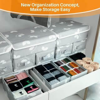 Foto 6 | Foto 6 | Organizador De Cajones Easeve Para Calcetines  Ropa Interior  Armario  2 Unidades - Venta Internacional.