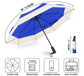Foto 5 | Foto 5 | Paraguas Leagera Compact Small Travel Arc 116 Cm Color Azul Marino - Venta Internacional.