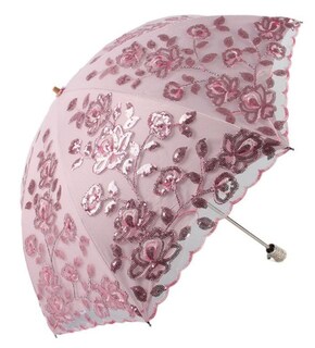 Foto 1 | Foto 1 | Sombrilla De Sol Umbrella Honeystore Con Encaje Uv Diseño Vintage Modelo A1902 Rosa - Venta Internacional.