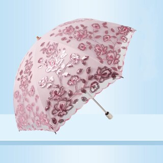 Foto 3 | Foto 3 | Sombrilla De Sol Umbrella Honeystore Con Encaje Uv Diseño Vintage Modelo A1902 Rosa - Venta Internacional.