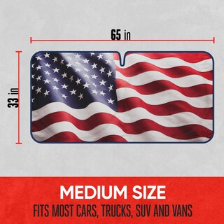Foto 6 | Foto 6 | Parasol Para Parabrisas Motor Trend Bandera Americana De Ee. Uu. (65 X 33 Cm) - Venta Internacional.