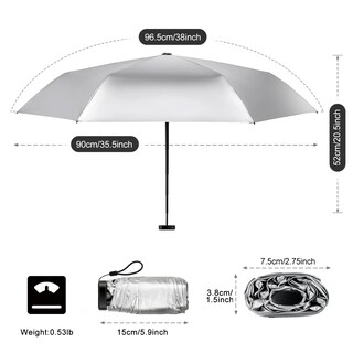 Foto 2 | Foto 2 | Miniparaguas Leagera Upf 50+ Con Protección Solar Protector Solar Color Negro - Venta Internacional.