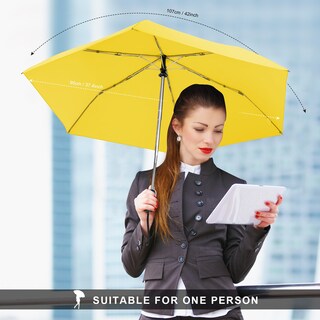 Foto 6 | Foto 6 | Paraguas Leagera  Automático  Plegable  Con Bolsillo Plano  De Viaje  Amarillo - Venta Internacional.