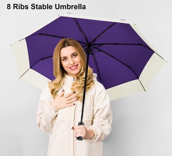 Foto 5 | Foto 5 | Paraguas Leagera Compact Small Travel Arc 116 Cm Color Morado Oscuro - Venta Internacional.