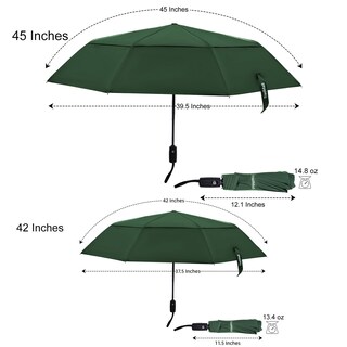Foto 2 | Foto 2 | Paraguas De Viaje Tradmall Con Dosel Con Doble Ventilación  114 Cm  Verde Oscuro - Venta Internacional.
