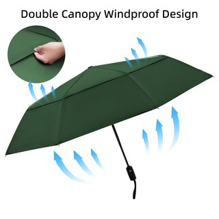Foto 3 | Foto 3 | Paraguas De Viaje Tradmall Con Dosel Con Doble Ventilación  114 Cm  Verde Oscuro - Venta Internacional.