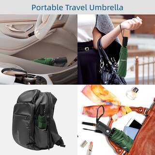 Foto 4 | Foto 4 | Paraguas De Viaje Tradmall Con Dosel Con Doble Ventilación  114 Cm  Verde Oscuro - Venta Internacional.