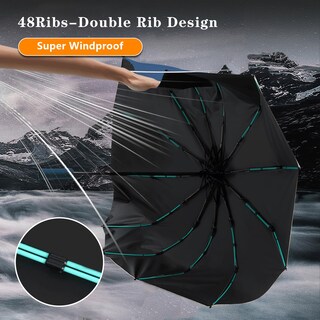 Foto 3 | Foto 3 | Paraguas Lantusire  Grande  Doble Nervadura  Plegado Automático  46 - Venta Internacional.