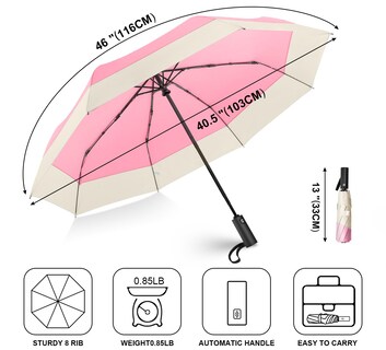 Foto 6 | Foto 6 | Paraguas Leagera Compact Small Travel Arc 116 Cm Rosa Para Mujer - Venta Internacional.