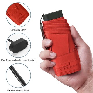 Foto 3 | Foto 3 | Paraguas De Viaje Leagera Compact Small Lightweight Red - Venta Internacional.
