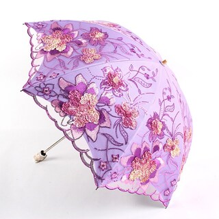 Foto 3 | Foto 3 | Sombrilla Honeystore Para Boda Con Encaje Para Sol Y Uv 1812 Color Morado - Venta Internacional.