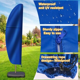 Foto 3 | Foto 3 | Funda Para Sombrilla En Voladizo Para Patio Okpow Impermeable De 9 A 14 Pies Azul - Venta Internacional.