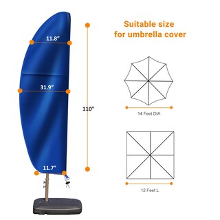 Foto 4 | Foto 4 | Funda Para Sombrilla En Voladizo Para Patio Okpow Impermeable De 9 A 14 Pies Azul - Venta Internacional.