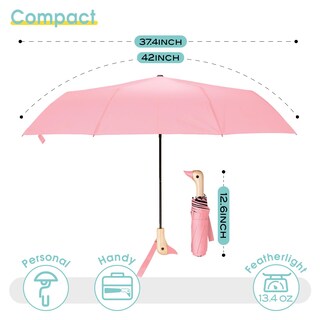 Foto 7 | Foto 7 | Paraguas De Viaje Compacto Viddvoom Duck Con Bonito Mango De Cabeza De Pato - Venta Internacional.
