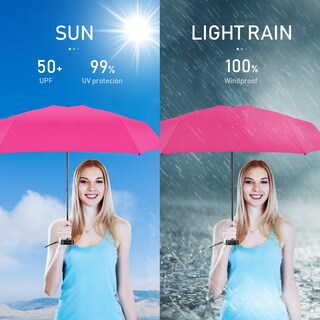 Foto 4 | Foto 4 | Paraguas De Viaje Leagera Compact Mini Lightweight Rose Red - Venta Internacional.