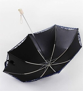 Foto 2 | Foto 2 | Sombrilla Solar Umbrella Honeystore Con Encaje Uv Diseño Vintage Plegable Azul Marino - Venta Internacional.