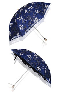Foto 3 | Foto 3 | Sombrilla Solar Umbrella Honeystore Con Encaje Uv Diseño Vintage Plegable Azul Marino - Venta Internacional.